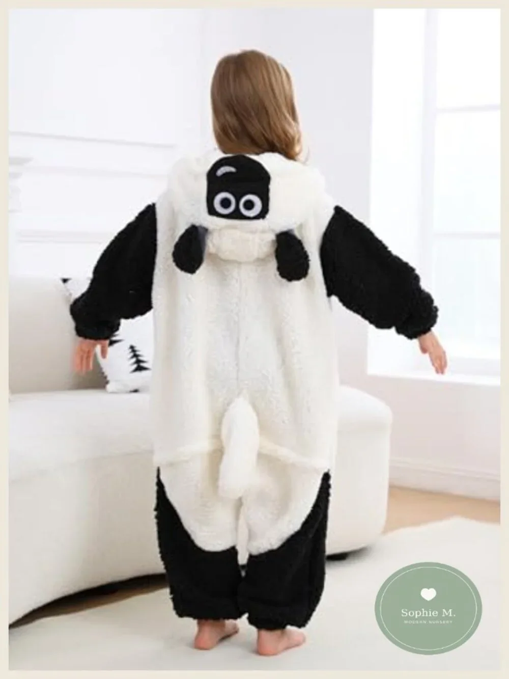 Sheep Onesie Pajamas Kids Animal Costume Sleepwear Cosplay Jumpsuit 4-12Y